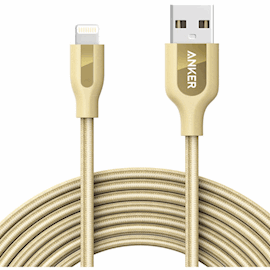 USB კაბელი Anker PowerLine A81230B1 Lightning, USB 2.0 to Micro USB Cable, 3m, Golden 